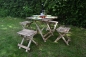 Preview: Klappbarer Campingtisch / Picknicktisch mit 4-Sitzen aus Holz 5-teiliges Set