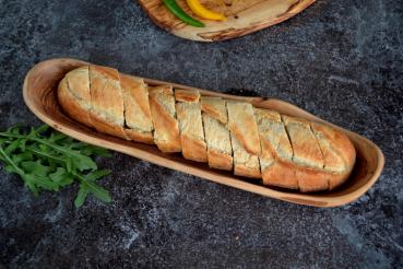 Baguette- & Brotschale rustikal aus Olivenholz 25 cm