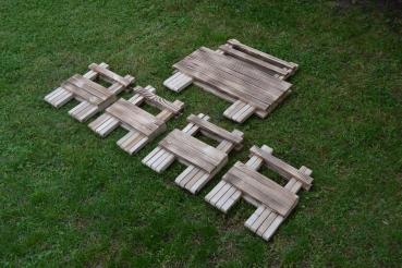 Klappbarer Campingtisch / Picknicktisch mit 4-Sitzen aus Holz 5-teiliges Set