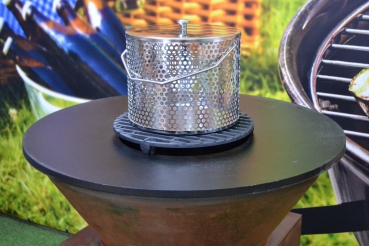 Popcorntopf aus rostfreiem Stahl für Grill, Feuerplatte, Feuerstelle
