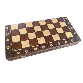 Schachbrett "Senator" Schachspiel mit Figuren aus Holz