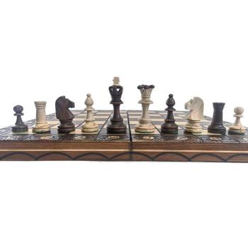 Schachbrett "Senator" Schachspiel mit Figuren aus Holz