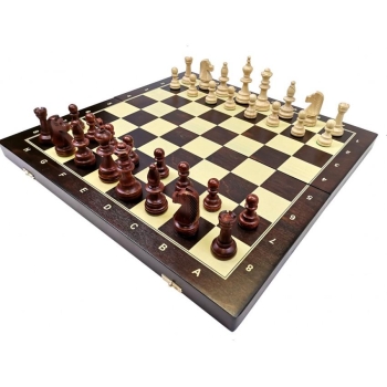 Schachbrett "Tournment 5" Schachspiel Turnier Staunton No. 5 mit Figuren aus Holz