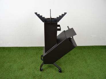 Raketenofen "D'JAVOL" schwarz aus 3 mm Stahl für Dutch Oven, Kasan