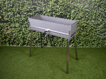Schaschlik Grill, Mangal aus 4 mm Edelstahl (V2A) zerlegbar XXL 800er