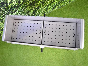 Schaschlik Grill, Mangal aus 4 mm Edelstahl (V2A) zerlegbar XXL 800er