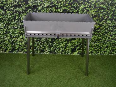 Schaschlik Grill, Mangal aus 4 mm Edelstahl (V2A) zerlegbar XXL 800er