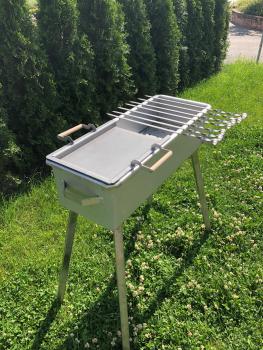 Schaschlik Grill, Mangal aus 3 mm Edelstahl (V2A)