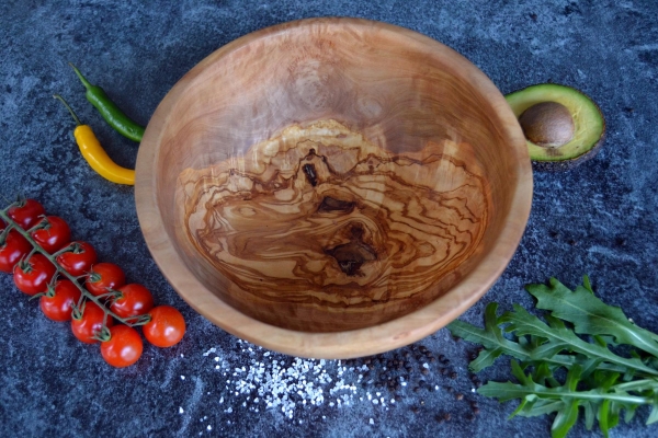 Salatschüssel / Schale aus Olivenholz 26 cm