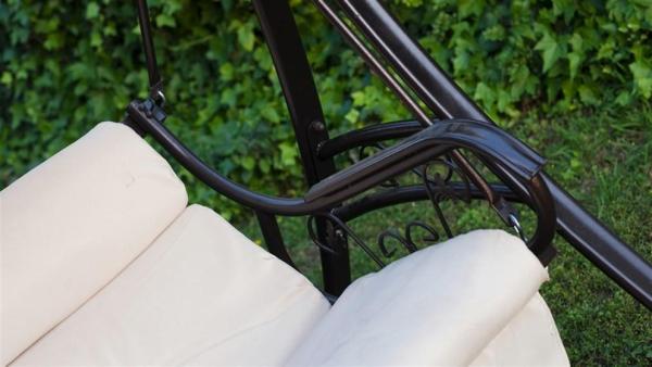 Hollywoodschaukel, Gartenschaukel, 3 Sitzer aus Stahl mit Sonnenschutz
