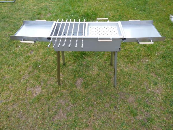 Ablage für Grill Mangal aus Edelstahl Ablage für Grill Mangal aus Edelstahl