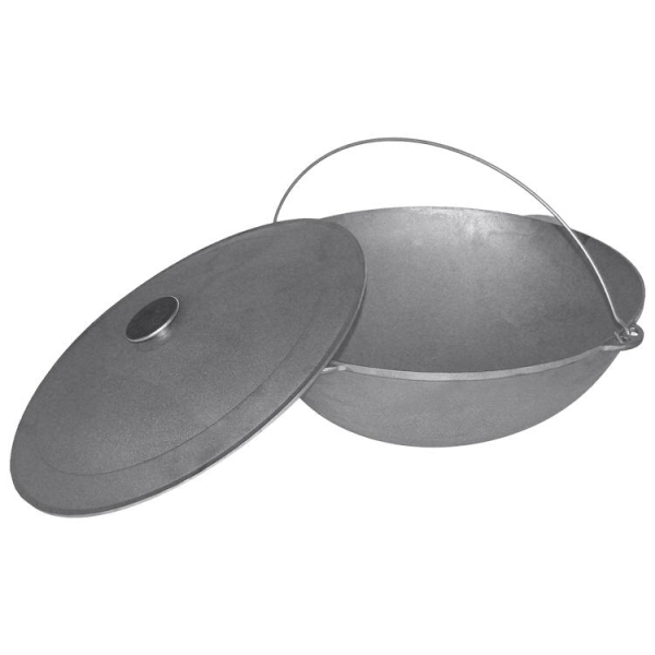 Kazan Kasan Tatarskij aus Gusseisen 12 L Ø 40 cm Camping Schmortopf mit Deckel & Bügel Kazan Kasan Tatarskij aus Gusseisen 12 L Ø 40 cm Camping Schmortopf mit Deckel & Bügel