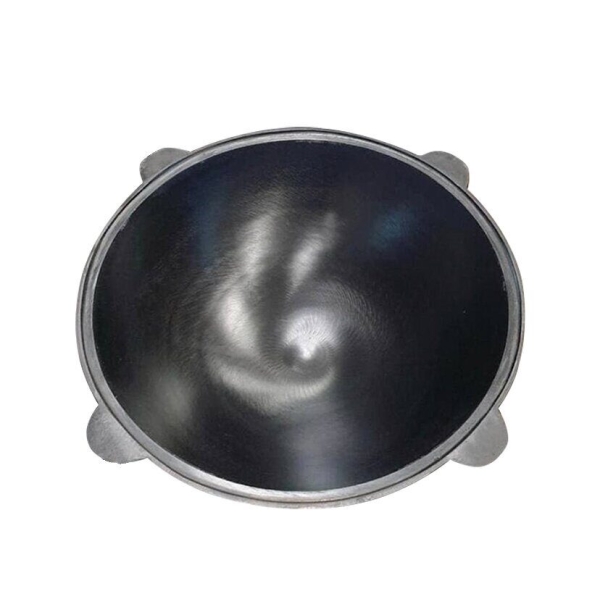 Uzbekischer Kasan 8 L aus Gusseisen mit Aludeckel, Boden innen rund, außen flach Uzbekischer Kasan 8 L aus Gusseisen mit Aludeckel, Boden innen rund, außen flach