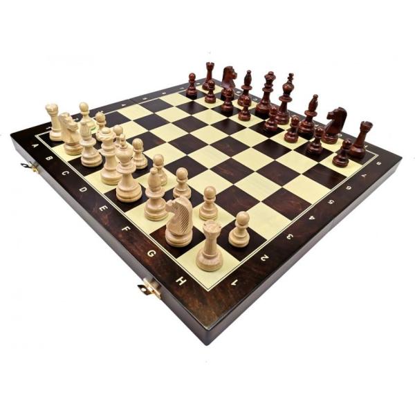 Schachbrett "Tournment 5" Schachspiel Turnier Staunton No. 5 mit Figuren aus Holz