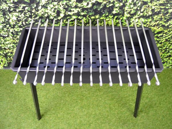 Schaschlik Grill, Mangal aus 3 mm Stahl (ST37) 800 x 300 mm Schwarz