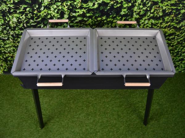 Schaschlik Grill, Mangal aus 3 mm Stahl (ST37) 800 x 300 mm Schwarz